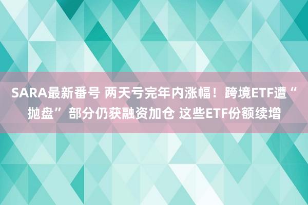 SARA最新番号 两天亏完年内涨幅！跨境ETF遭“抛盘” 部分仍获融资加仓 这些ETF份额续增