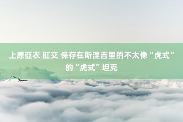 上原亞衣 肛交 保存在斯涅吉里的不太像“虎式”的“虎式”坦克