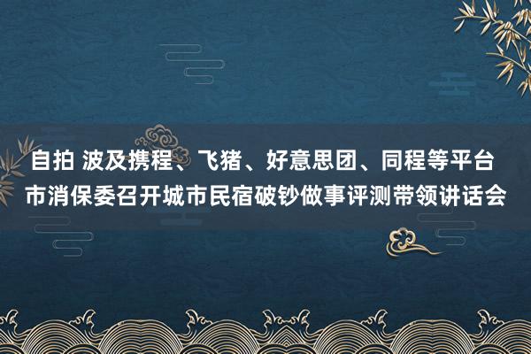 自拍 波及携程、飞猪、好意思团、同程等平台 市消保委召开城市民宿破钞做事评测带领讲话会
