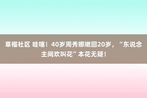 草榴社区 哇噻！40岁周秀娜嫩回20岁，“东说念主间欢叫花”本花无疑！