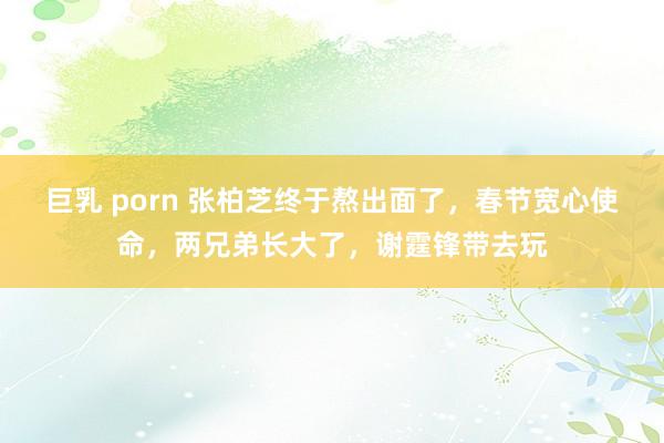 巨乳 porn 张柏芝终于熬出面了，春节宽心使命，两兄弟长大了，谢霆锋带去玩