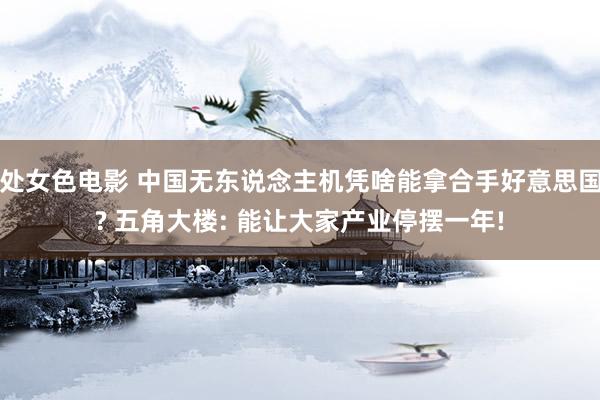 处女色电影 中国无东说念主机凭啥能拿合手好意思国? 五角大楼: 能让大家产业停摆一年!