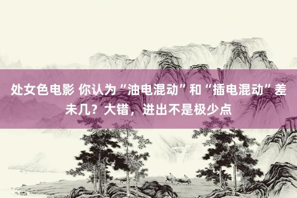 处女色电影 你认为“油电混动”和“插电混动”差未几？大错，进出不是极少点