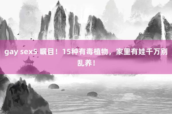 gay sex5 瞩目！15种有毒植物，家里有娃千万别乱养！